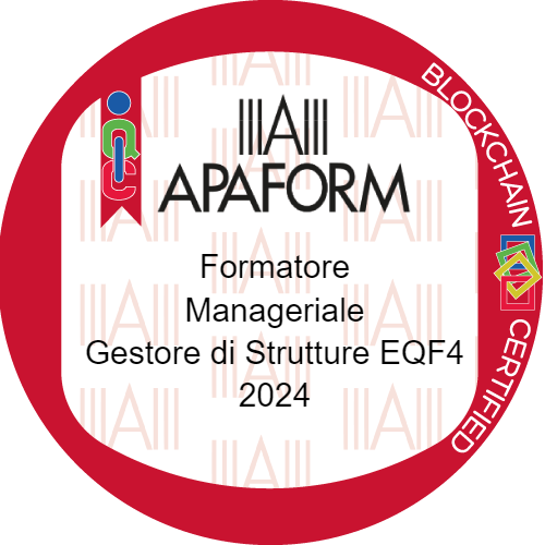 Formatore manageriale gestore di strutture livello EQF 4 stimato da APAFORM